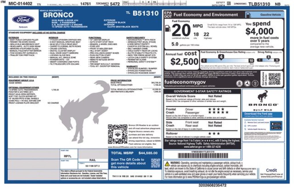New 2026 Ford Bronco Base SUV