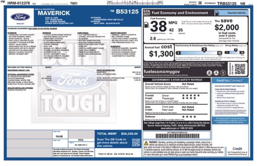 New 2026 Ford Maverick XL Truck