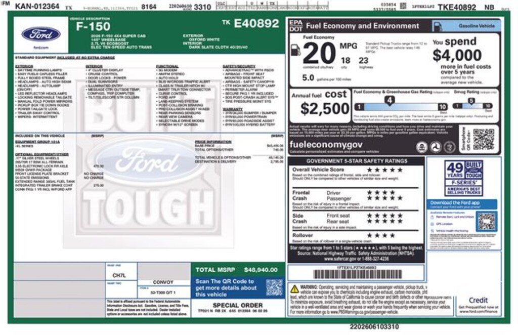 New 2026 Ford F-150 XL Truck