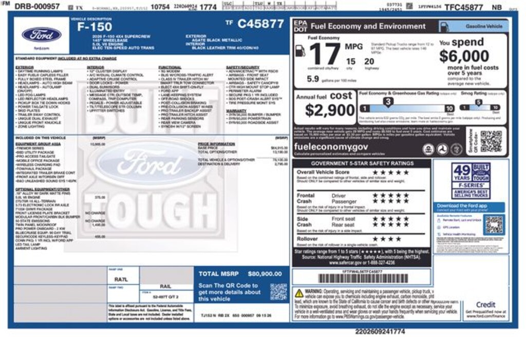 New 2026 Ford F-150 Tremor Truck