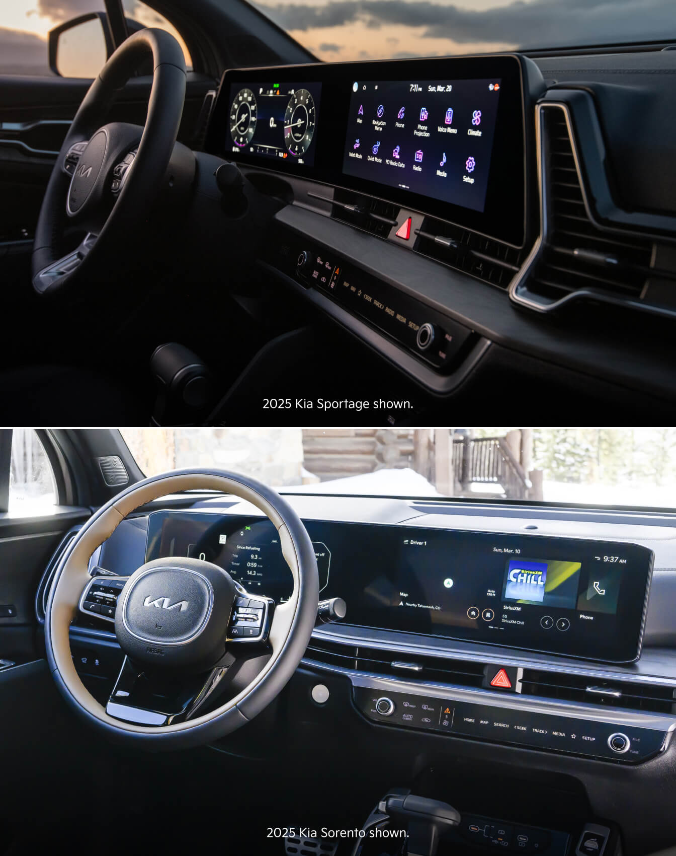 Compare Kia Sportage and Sorento Features