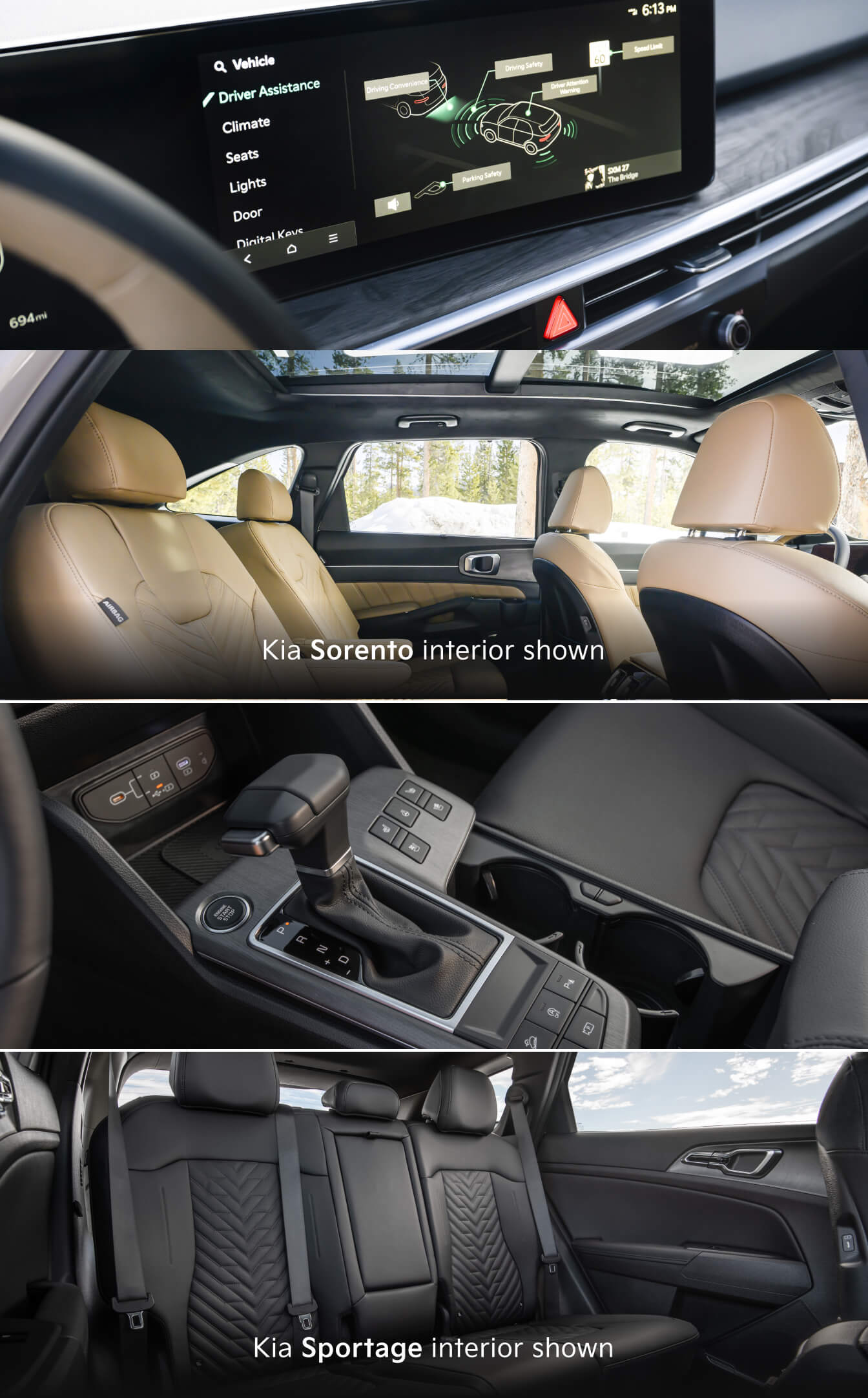 Compare Kia Sportage and Sorento Features
