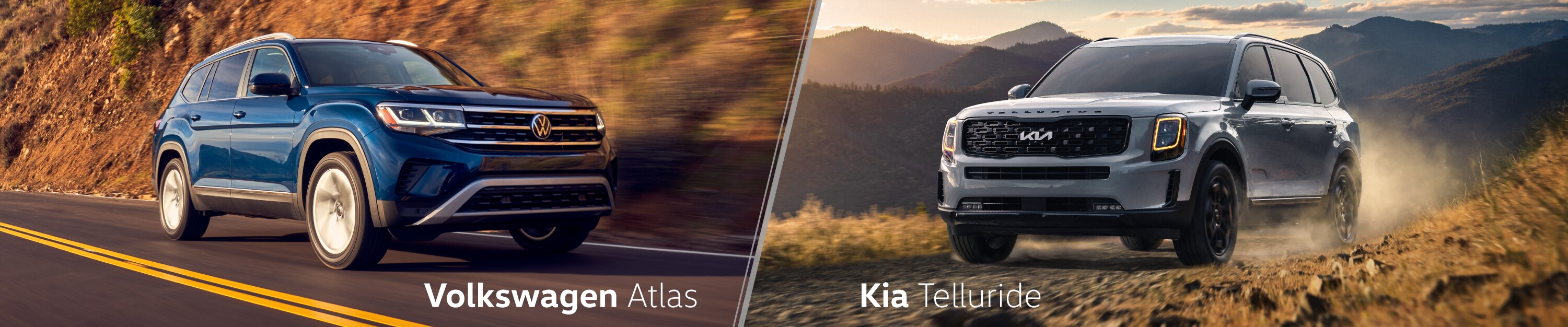 2022 VW Atlas vs. 2022 KIA Telluride Comparison Banner