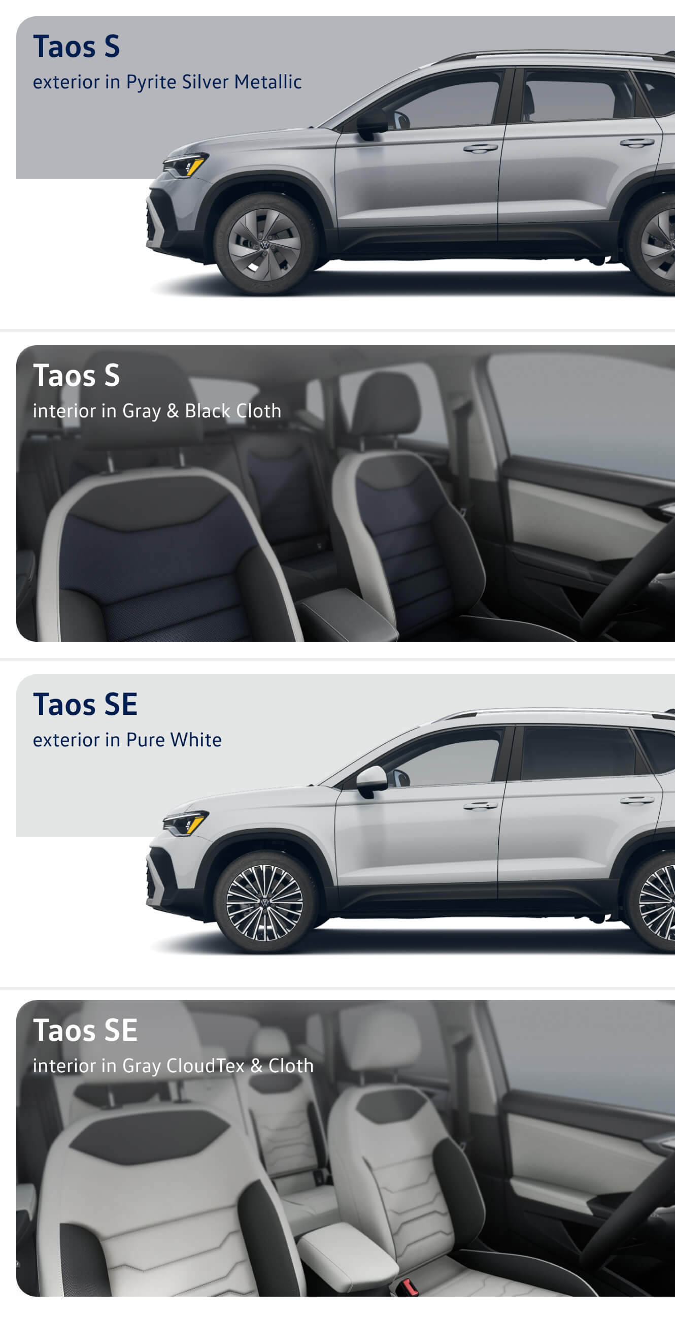 VW Taos S, SE