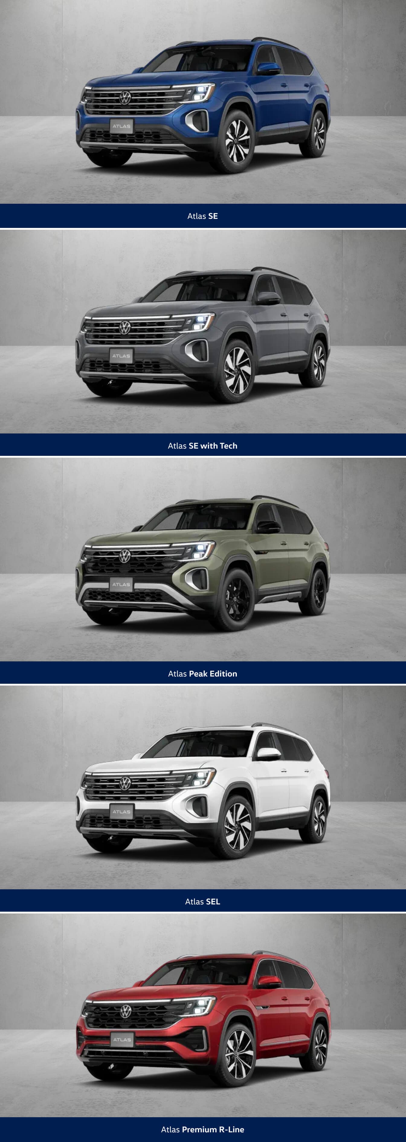 2025 Volkswagen Atlas Trim Comparison