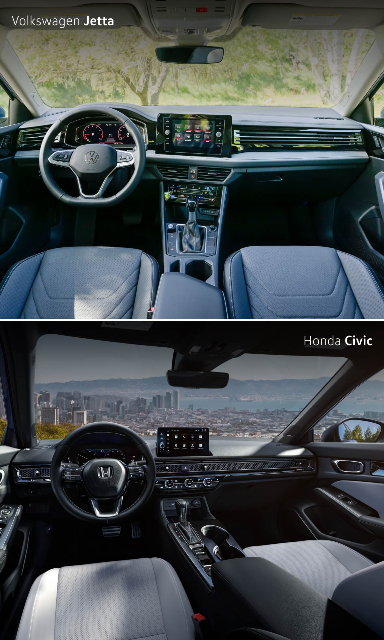 Volkswagen Jetta Interior compared to Honda Civic Interior