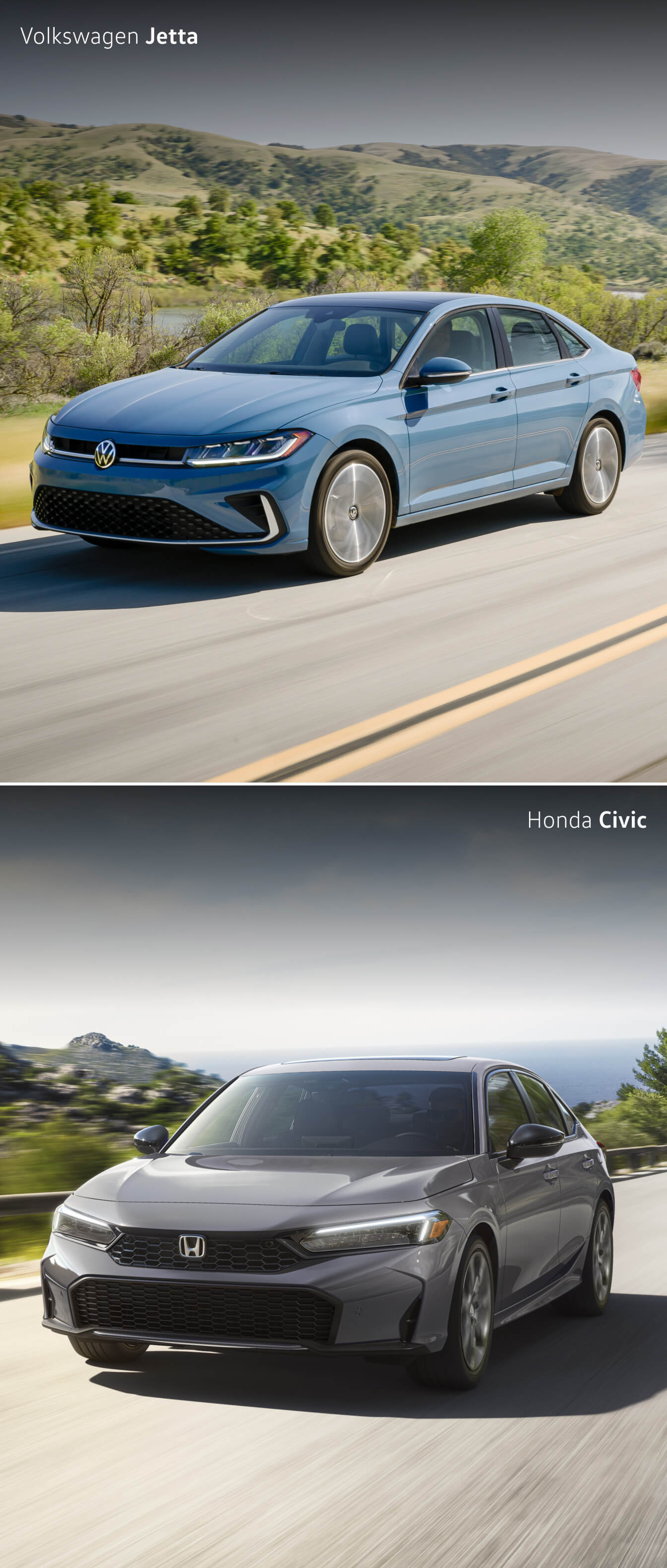 Volkswagen Jetta and Honda Civic Exterior comparison