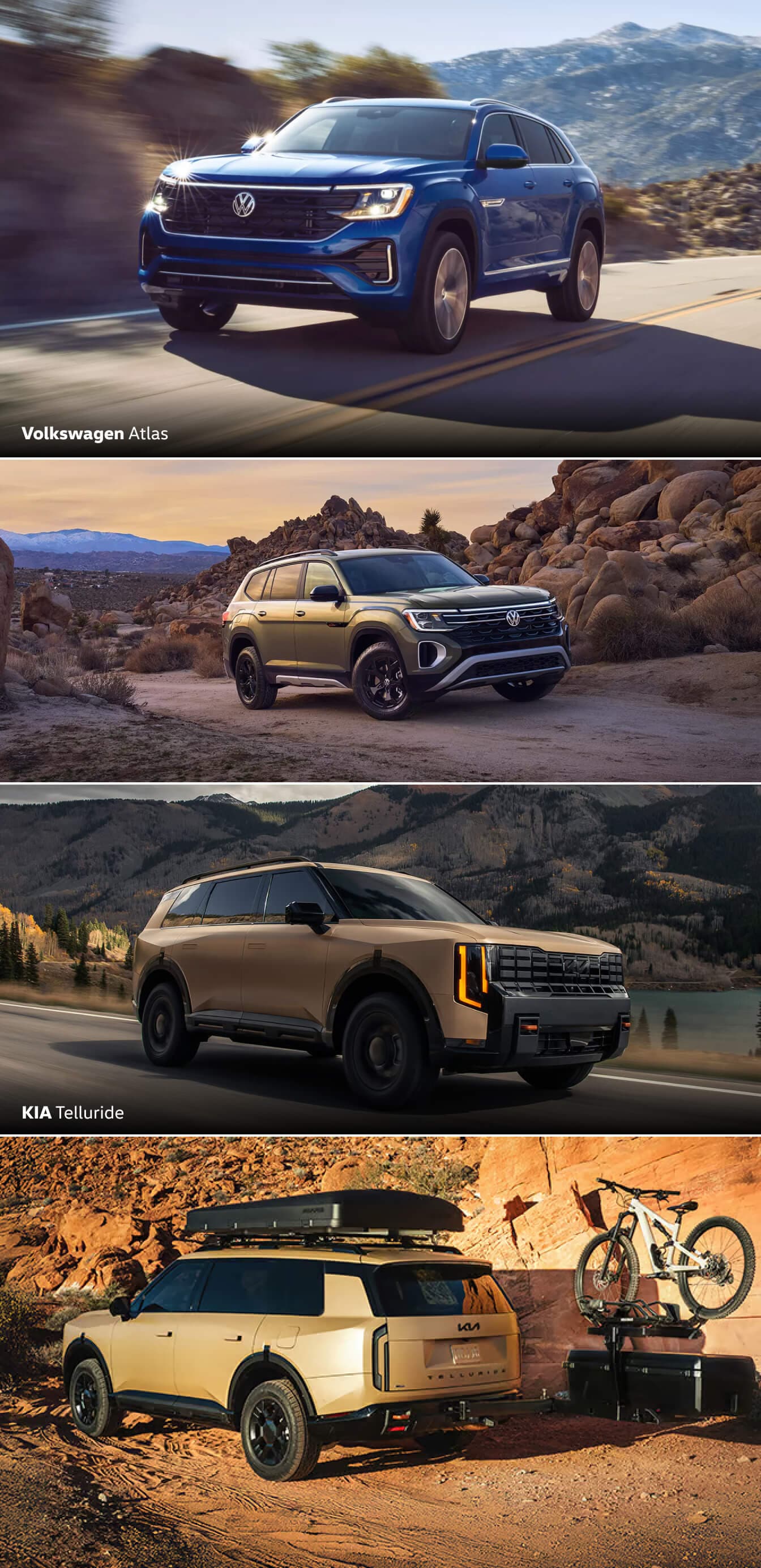 2026 Kia Telluride vs. Volkswagen Atlas Specs