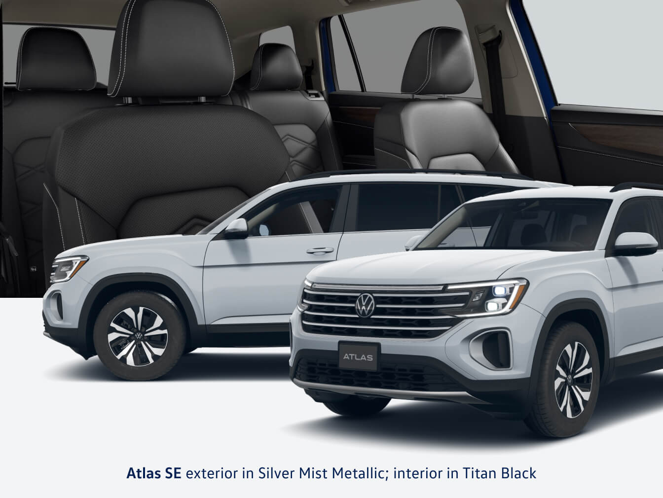 Atlas SE exterior in Silver Mist Metallic, interior in Titan Black