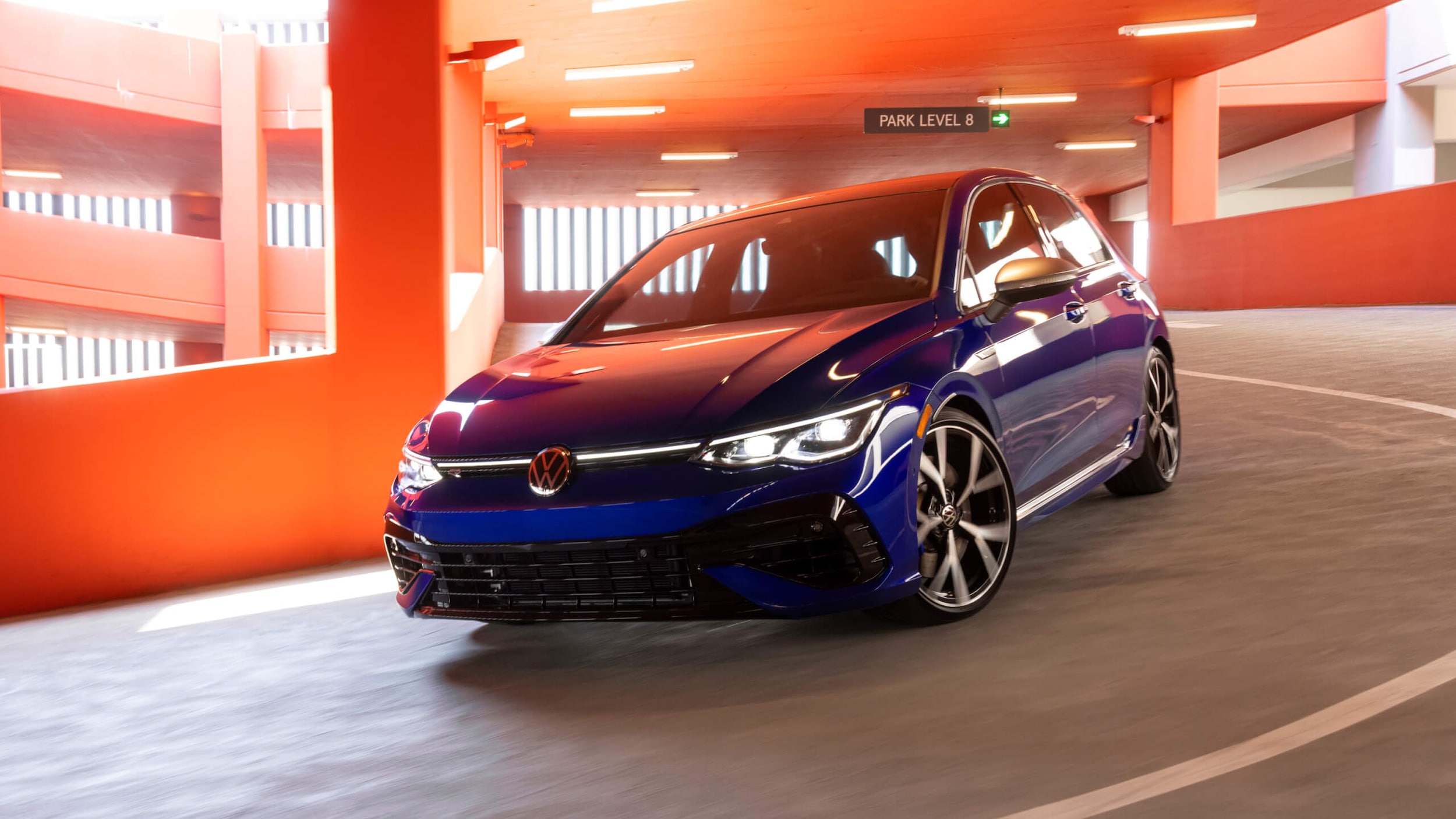 Blue Volkswagen Golf R