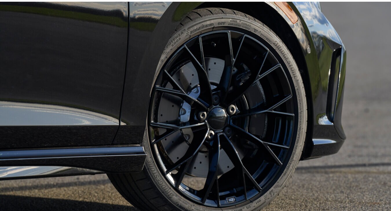 Close-up of Volkswagen Golf R wheels