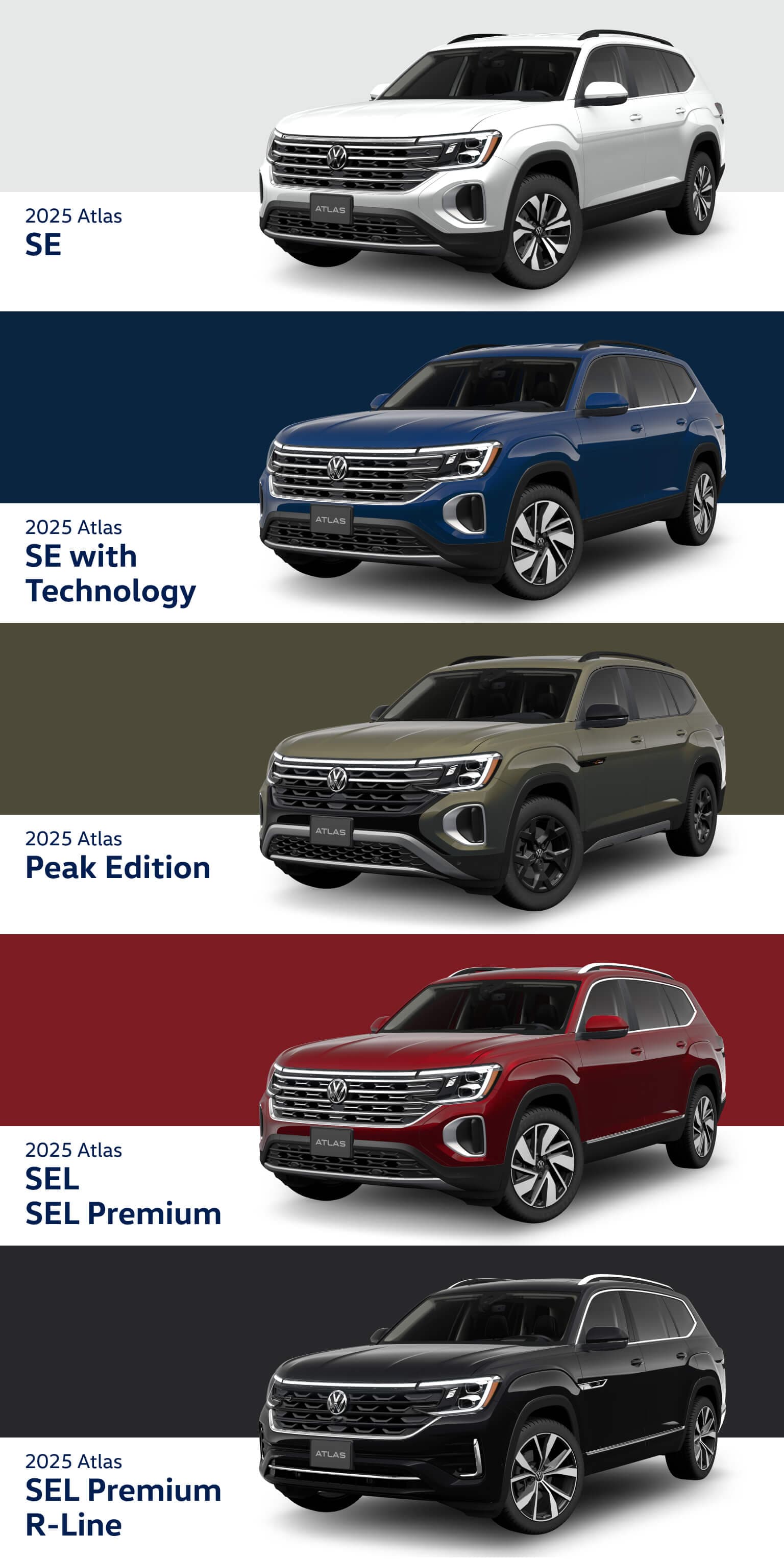 Volkswagen Atlas vs. Audi Q7: Trims & Features