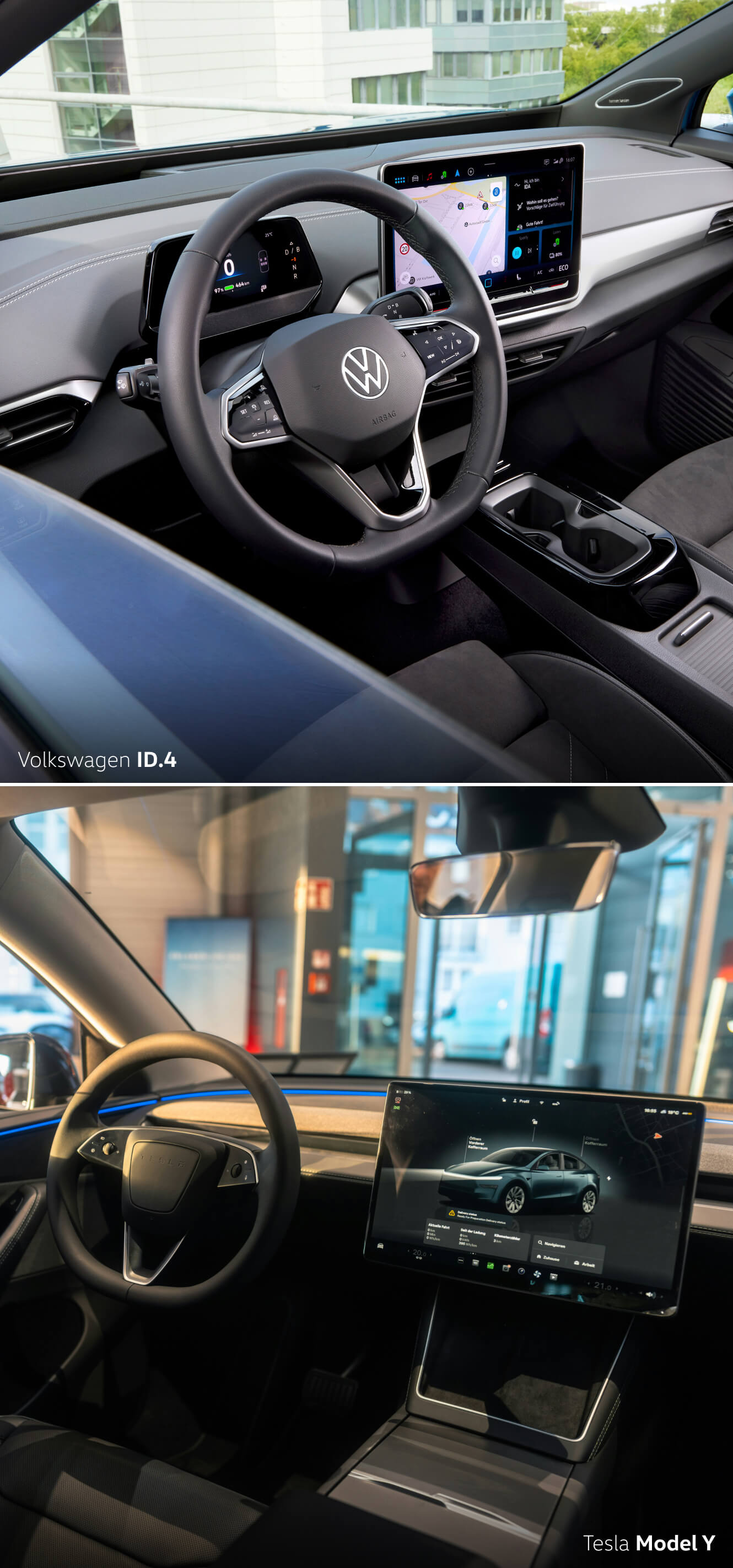 VW ID.4 vs. Model Y: Dashboard Displays