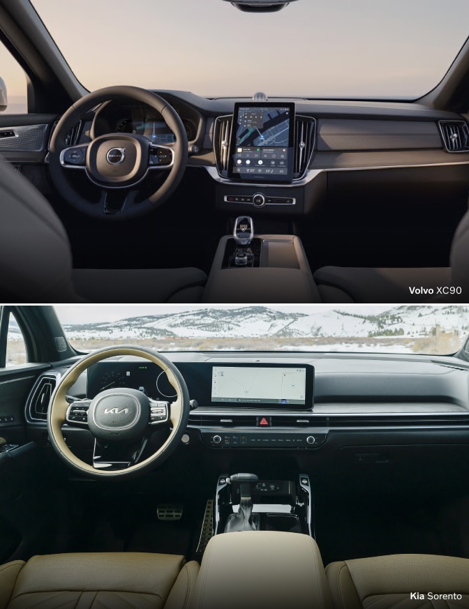 Volvo XC90 vs. Kia Sorento Interior