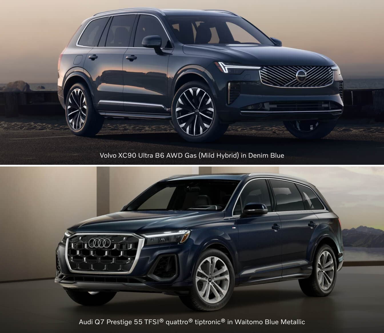 Audi Q7 vs. Volvo XC90 Dimensions and Cargo Space