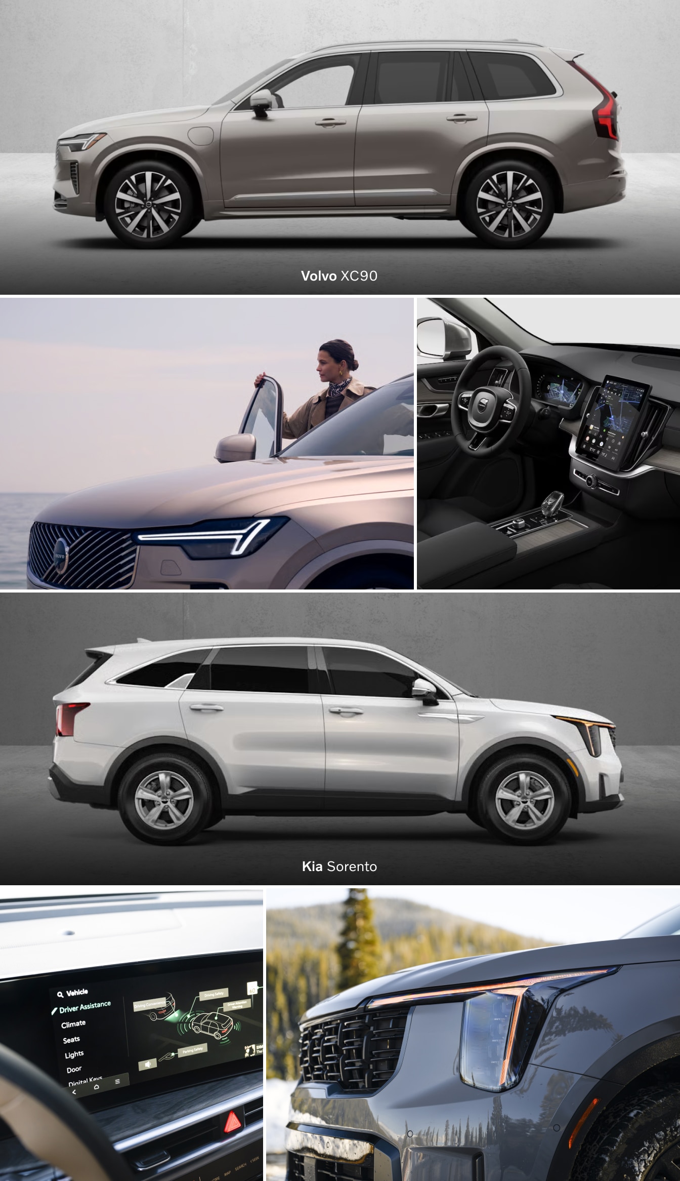 Volvo XC90 vs. Kia Sorento Performance and Safety