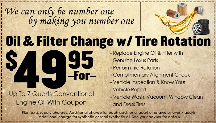 Oil Change & Tire Rotation Oil Change & Tire Rotation