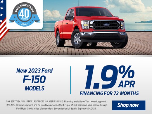 The famous Ford logo above a car dealership struggling to sell