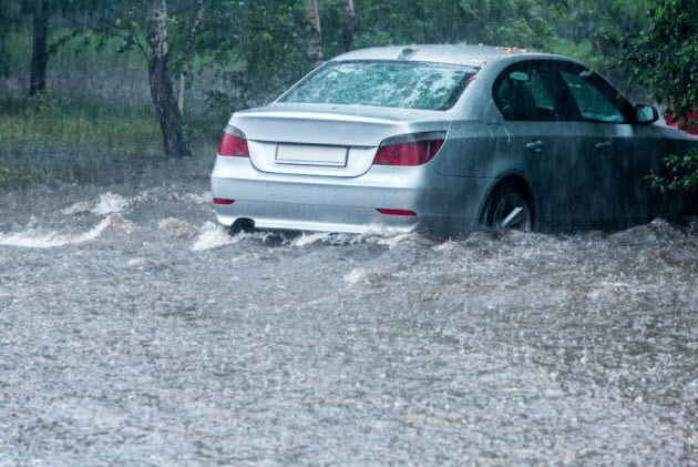 Flooded car