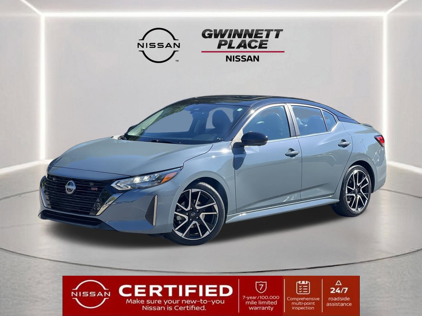 Atlantic Gray Metallic Super Black 2024 Nissan Sentra Sedan Front-Wheel Drive Continuously Variable Transmission