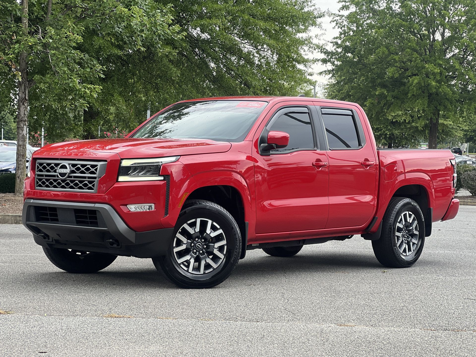 Red Alert 2024 Nissan Frontier Pickup Truck Four-Wheel Drive 9-Speed Automatic Overdrive