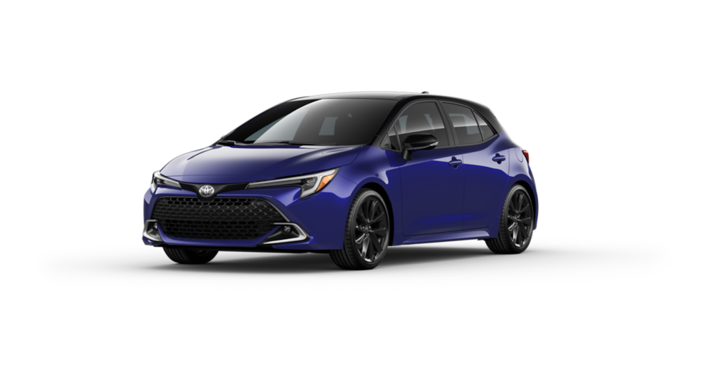 New 2025 Toyota Corolla Hatchback Hatchback XSE Blue Crush Metallic with Midnight Black Metallic