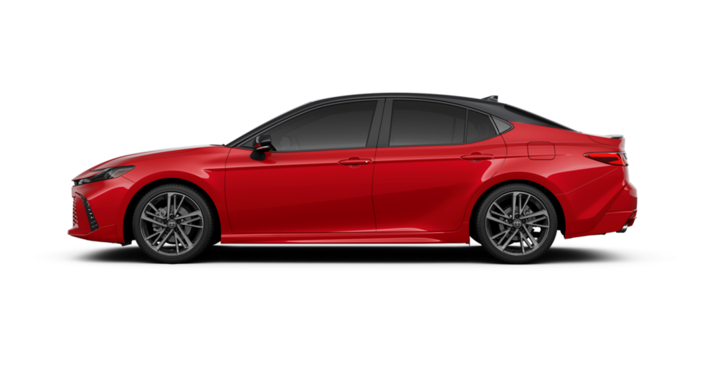 New 2025 Toyota Camry XSE Supersonic Red with Midnight Black Metallic roof For Sale Freehold
