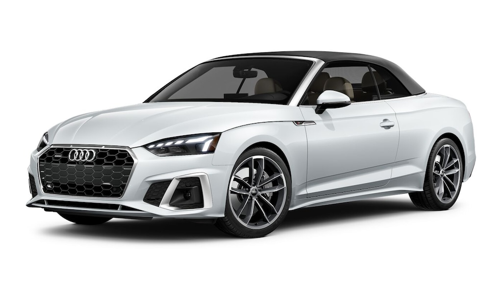 New 2024 Audi A5 Cabriolet in Glacier White/Black Roof for Sale at Audi