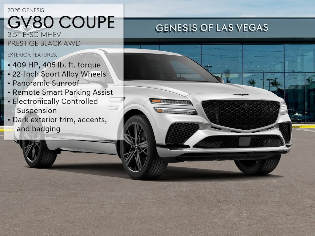 New 2026 Genesis GV80 Coupe 3.5T e-SC Prestige Black SUV