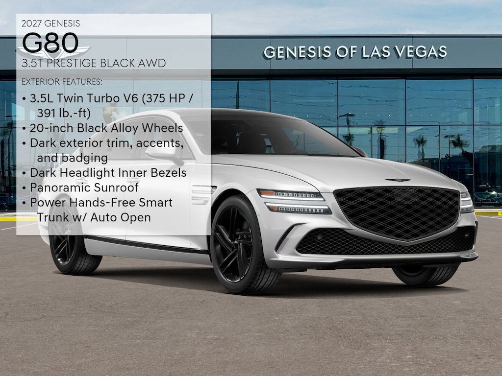 New 2027 Genesis G80 3.5T Prestige Black Sedan