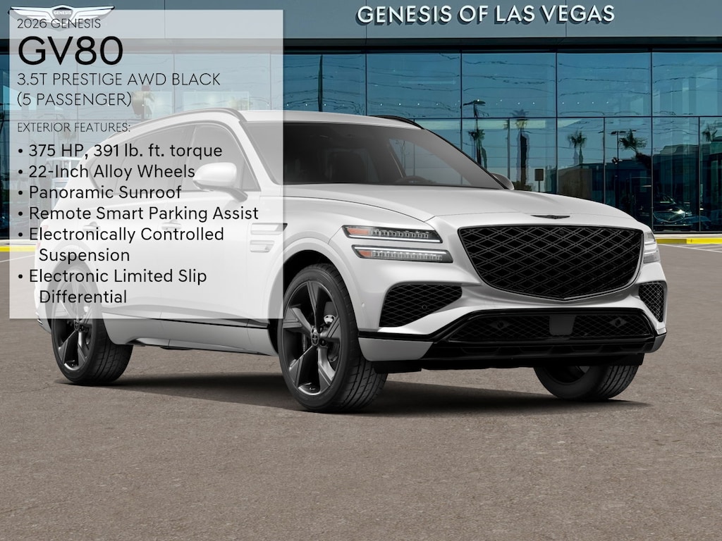 New 2026 Genesis GV80 3.5T Prestige Black SUV
