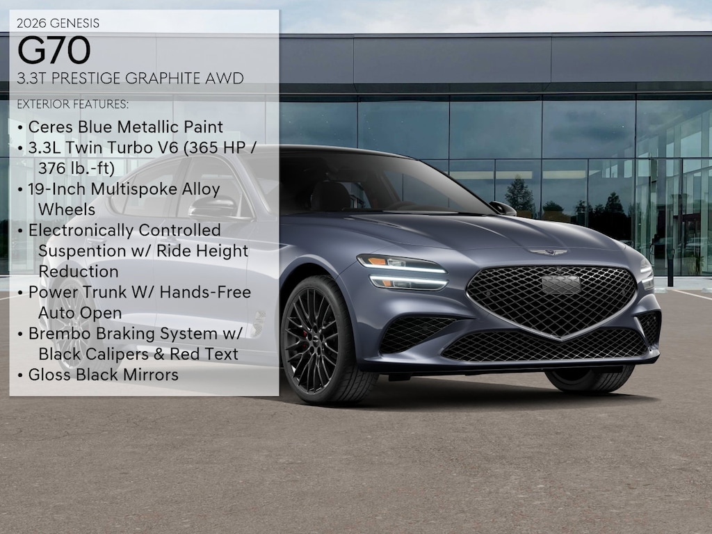 New 2026 Genesis G70 3.3T Prestige Graphite Sedan