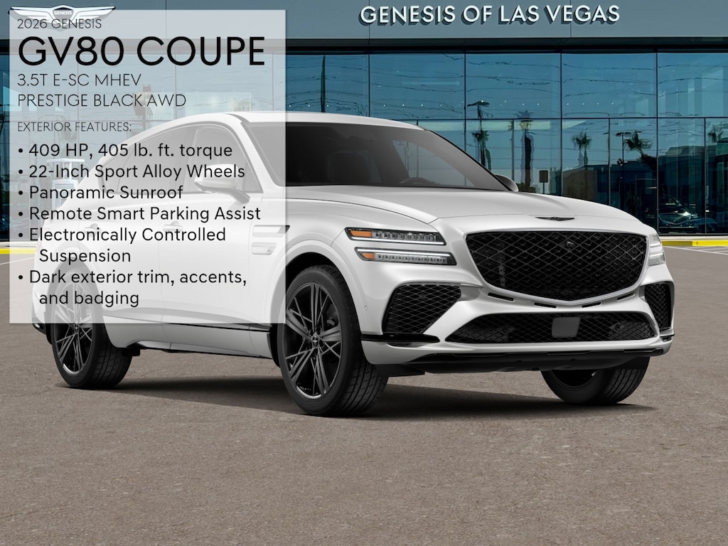 New 2026 Genesis GV80 Coupe 3.5T E-SC Mhev Prestige Black SUV