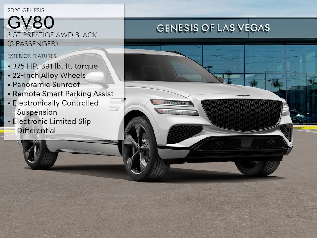 New 2026 Genesis GV80 3.5T Prestige Black SUV