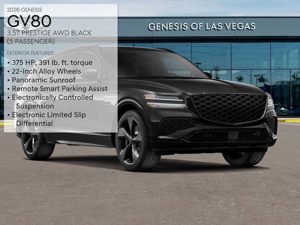 New 2026 Genesis GV80 3.5T Prestige Black SUV