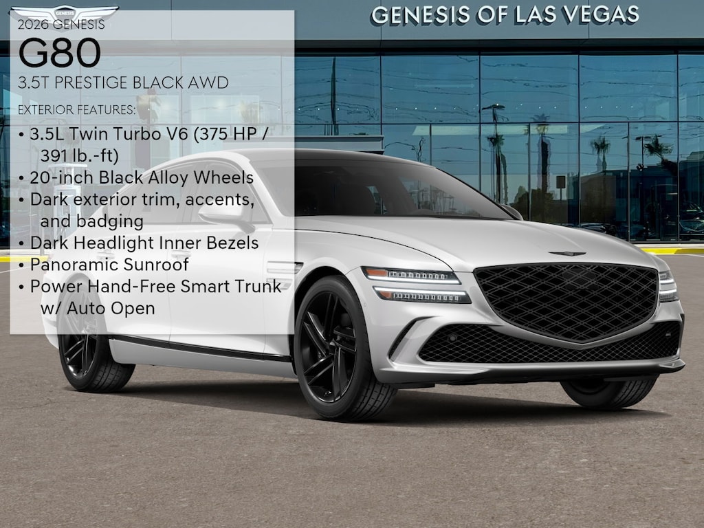 New 2026 Genesis G80 3.5T Prestige Black Sedan