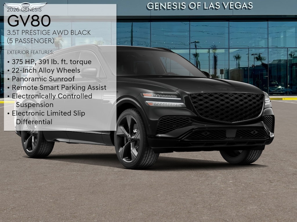 New 2026 Genesis GV80 3.5T Prestige Black SUV