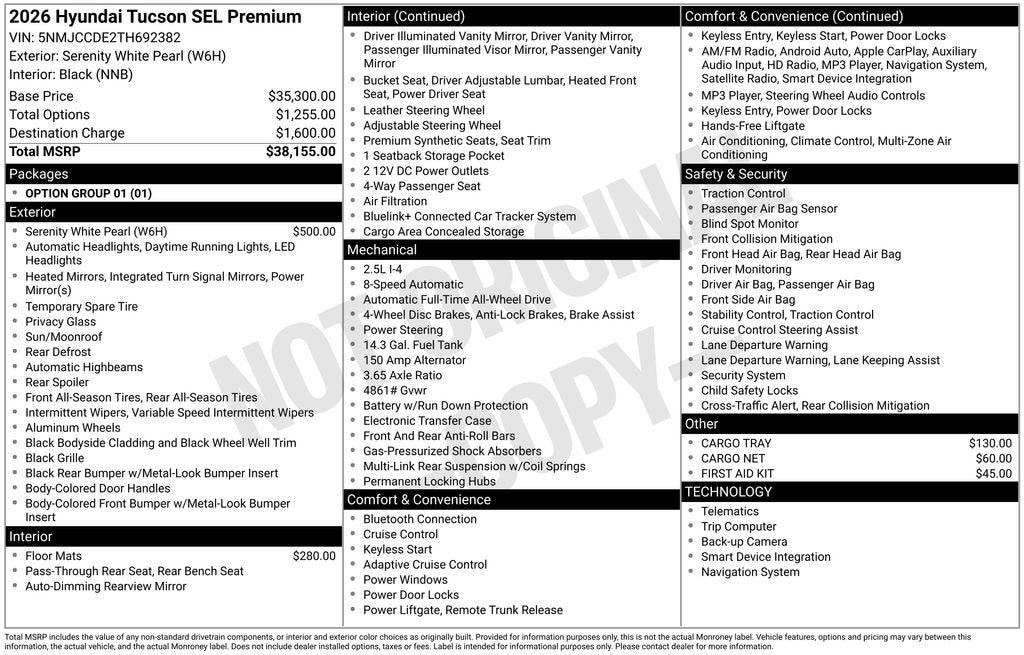 New 2026 Hyundai Tucson SEL Premium AWD SUV