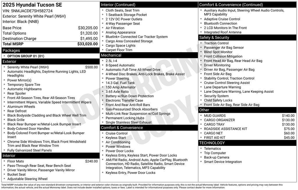 New 2025 Hyundai Tucson SE AWD SUV
