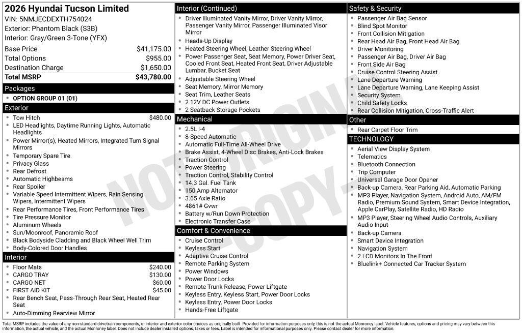 New 2026 Hyundai Tucson Limited AWD SUV