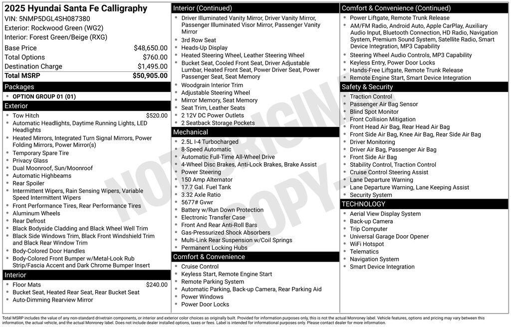 New 2025 Hyundai Santa Fe Calligraphy AWD SUV