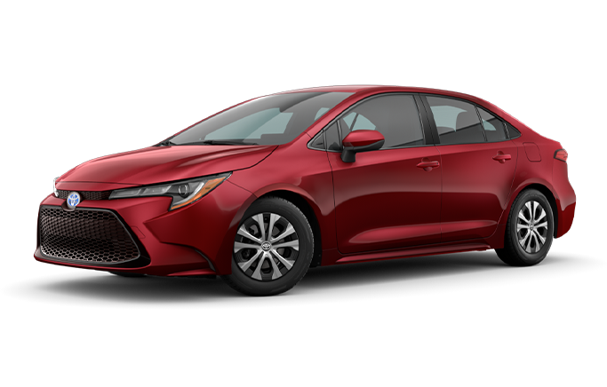 The Best Toyota Vehicles for College Grads at Haddad Toyota in Pittsfield, MA | Front Profile of a red 2023 Toyota Corolla 