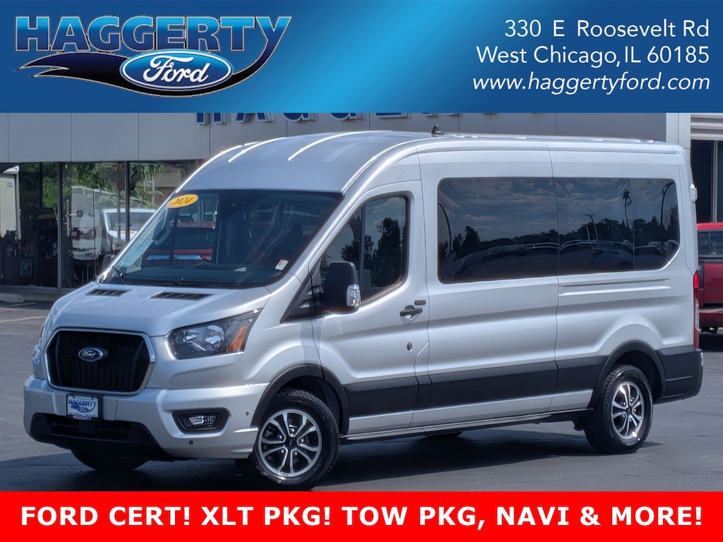 Certified 2024 Ford Transit Passenger Wagon 148 Med Roof XLT RWD Full-size Passenger Van