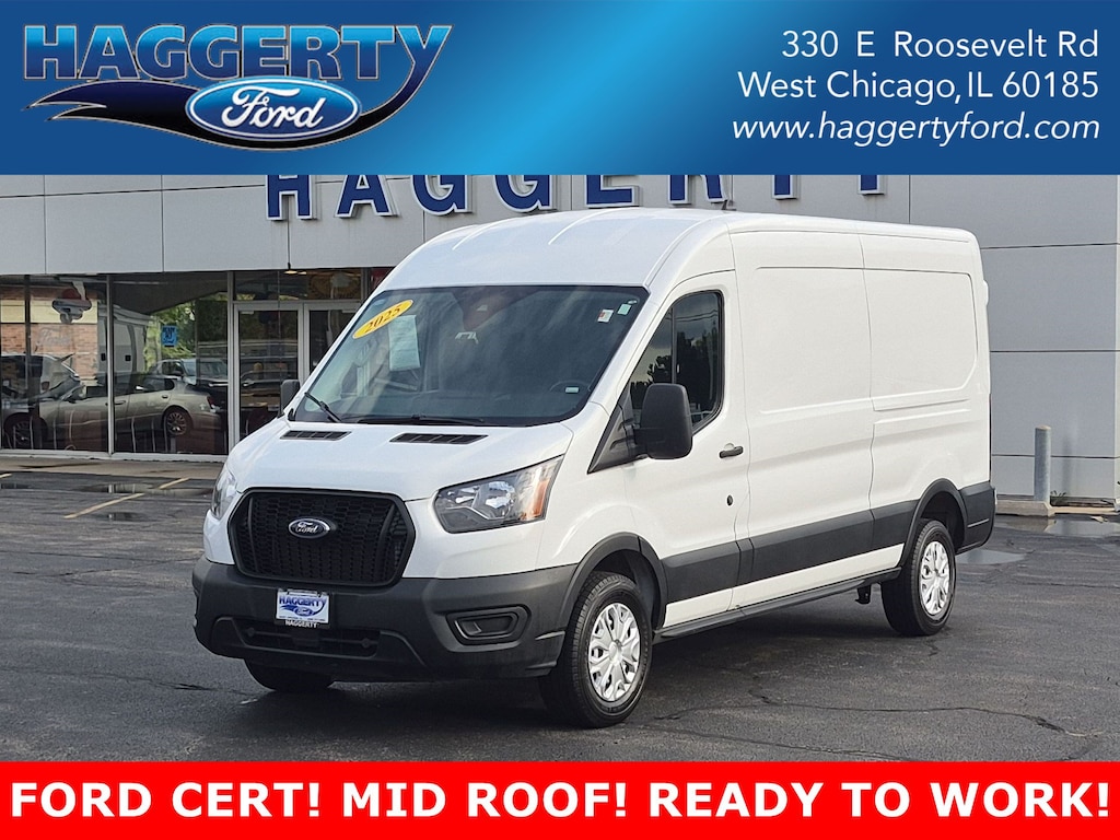 Certified 2025 Ford Transit Cargo Van T-250 148 Med Rf 9070 GVWR RWD Full-size Cargo Van