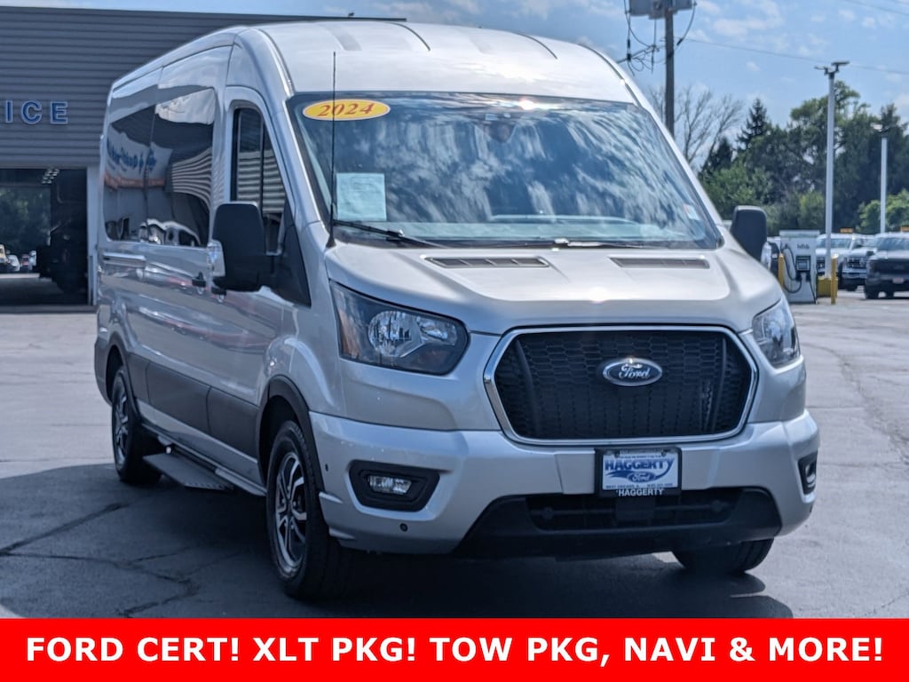 Certified 2024 Ford Transit Passenger Wagon 148 Med Roof XLT RWD Full-size Passenger Van
