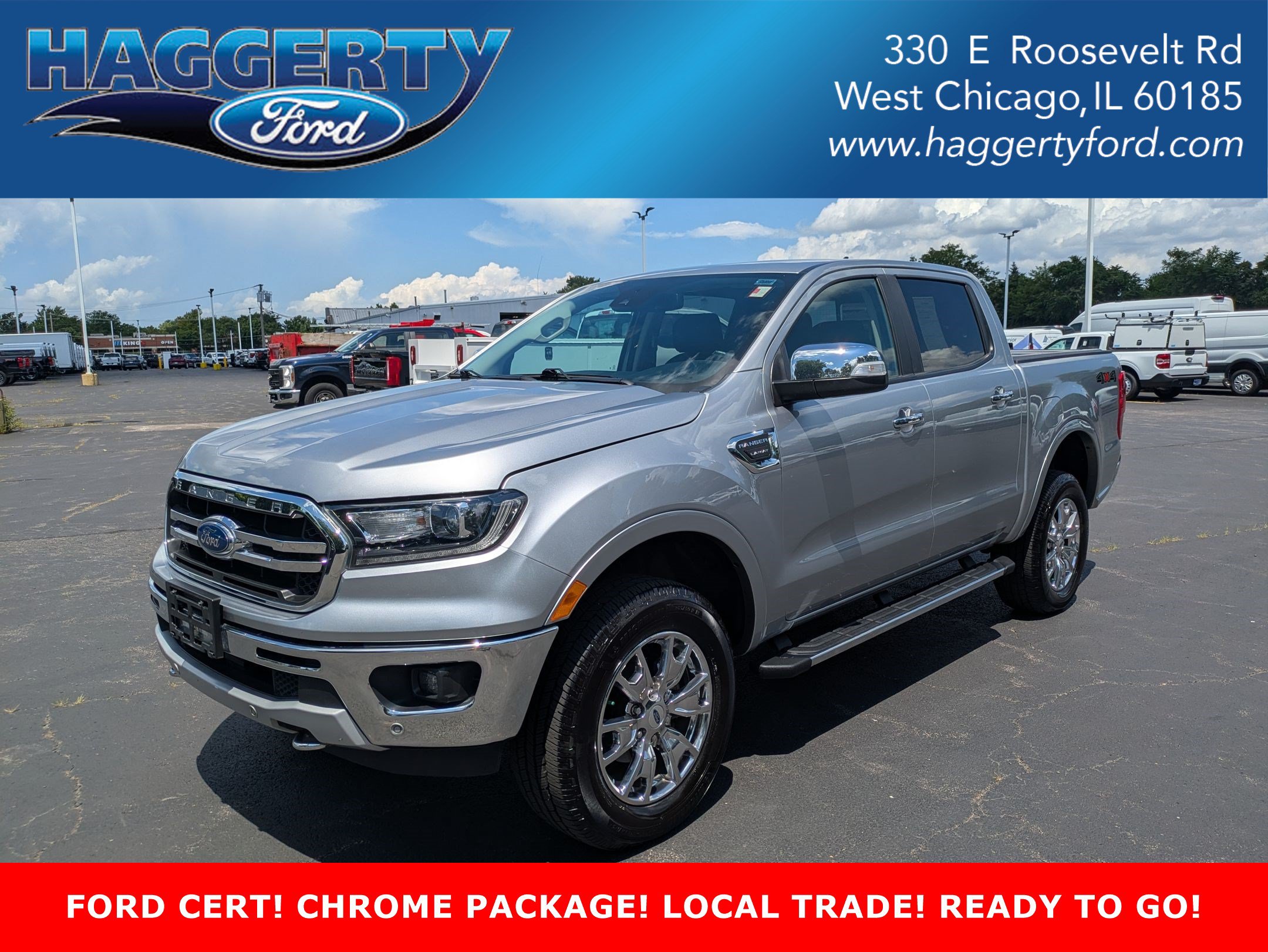 Iconic Silver Metallic 2021 Ford Ranger Pickup Truck Four-Wheel Drive Automatic