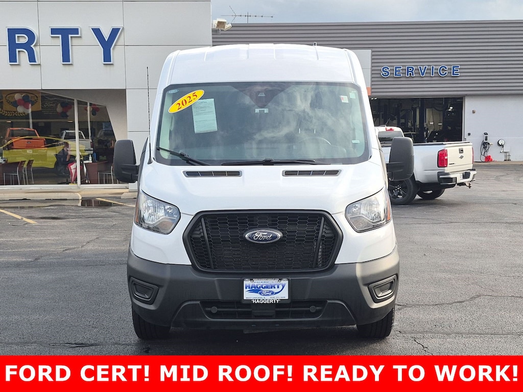 Certified 2025 Ford Transit Cargo Van T-250 148 Med Rf 9070 GVWR RWD Full-size Cargo Van
