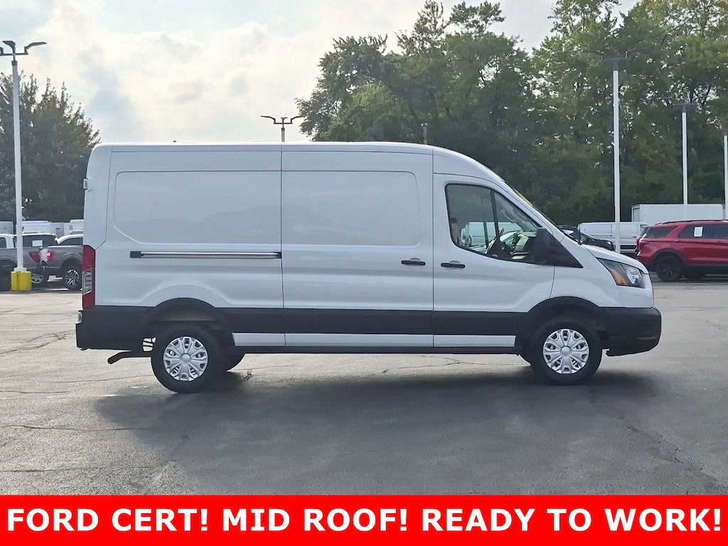 Certified 2025 Ford Transit Cargo Van T-250 148 Med Rf 9070 GVWR RWD Full-size Cargo Van