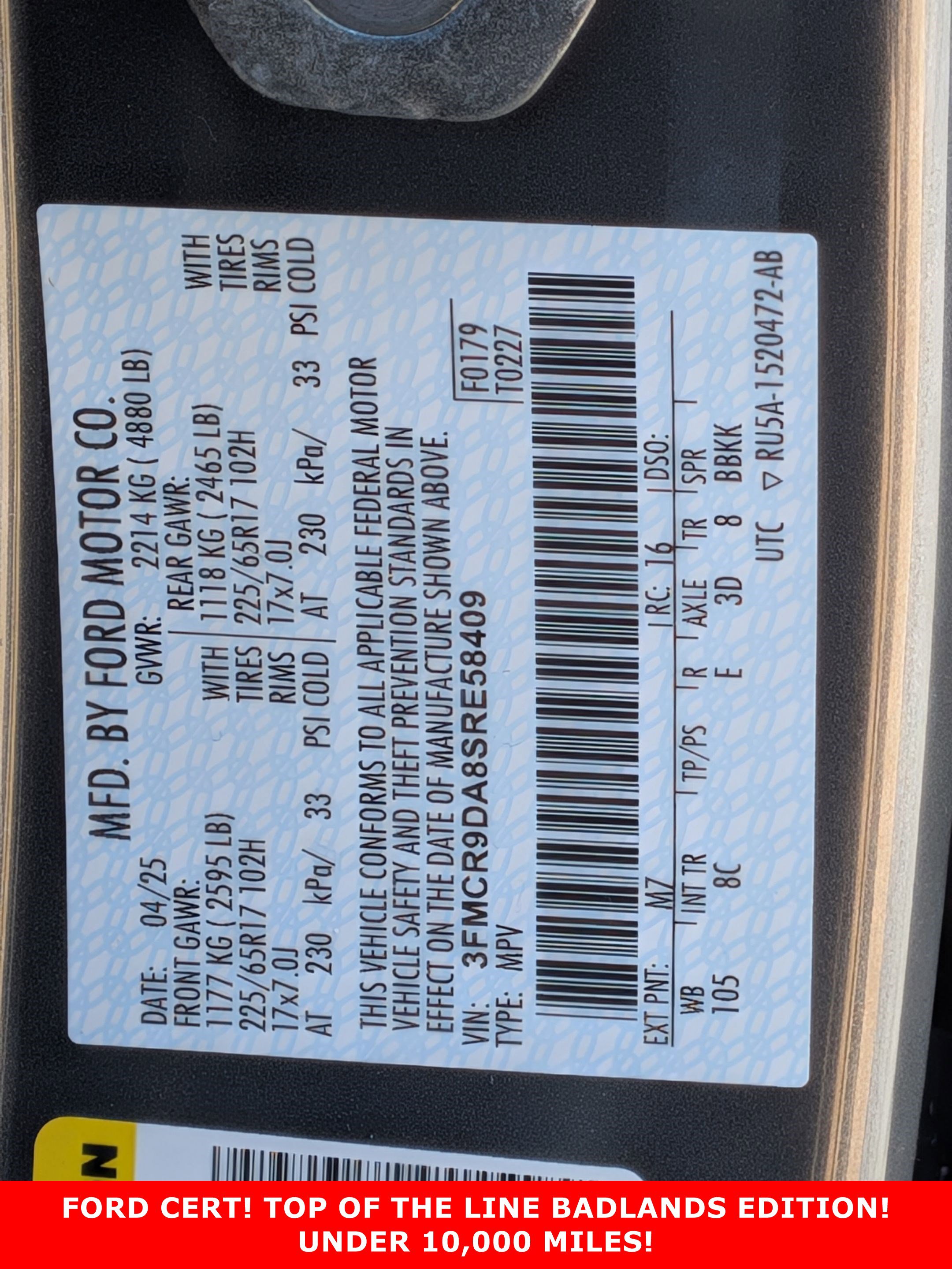 2025 FORD BRONCO SPORT - Image 28