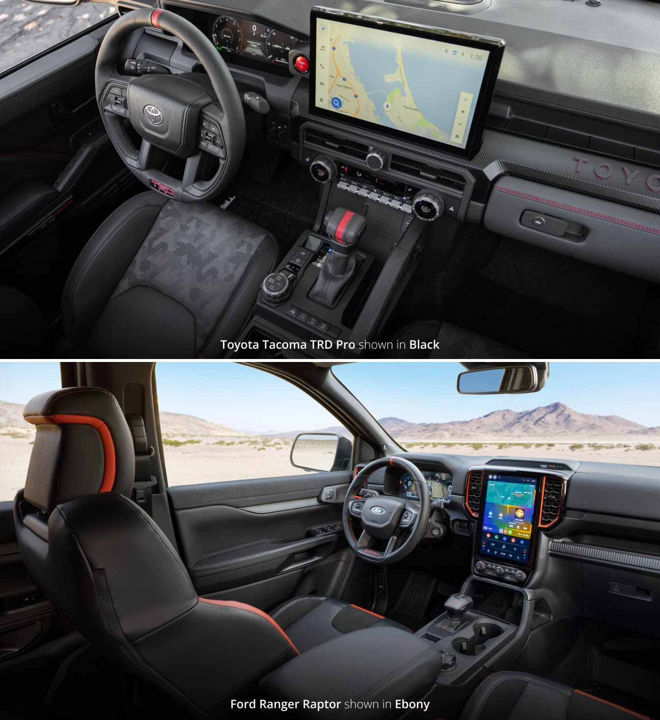 2025 Toyota Tacoma vs. 2025 Ford Ranger Tech & Features